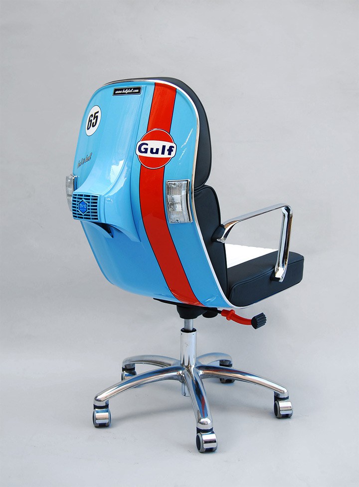 bel-and-bel-blue-and-red-vespa-scooter-chairs-cool-office-furniture-blue-red- Bel Bel Retro Vespa Scooter Chair