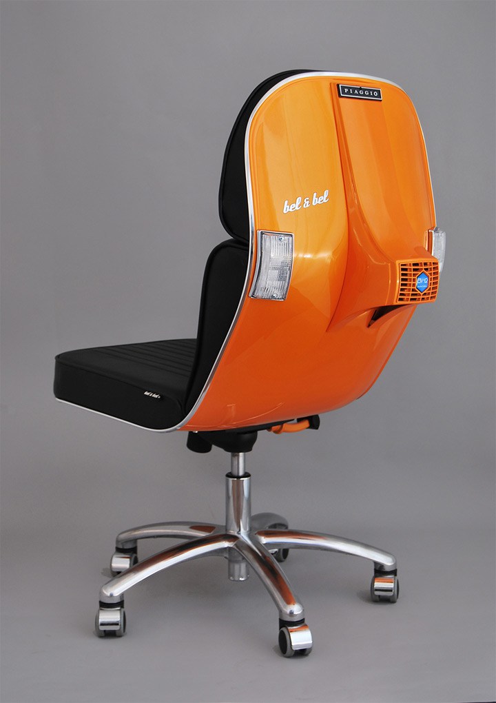 bel-and-bel-orange-vespa-scooter-chairs-cool-office-furniture-orange- Bel Bel Retro Vespa Scooter Chair