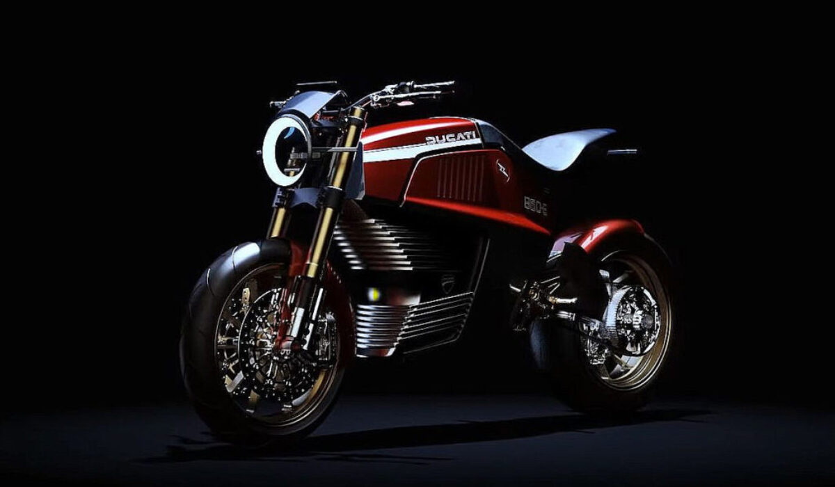 Italdesign Ducati electric concept motorcycle 860-E is inspired by the design firms 1974 860 GT.