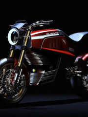 Italdesign Ducati electric concept motorcycle 860-E is inspired by the design firms 1974 860 GT.