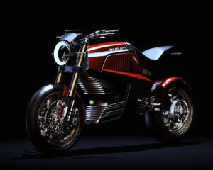 Italdesign Ducati electric concept motorcycle 860-E is inspired by the design firms 1974 860 GT.