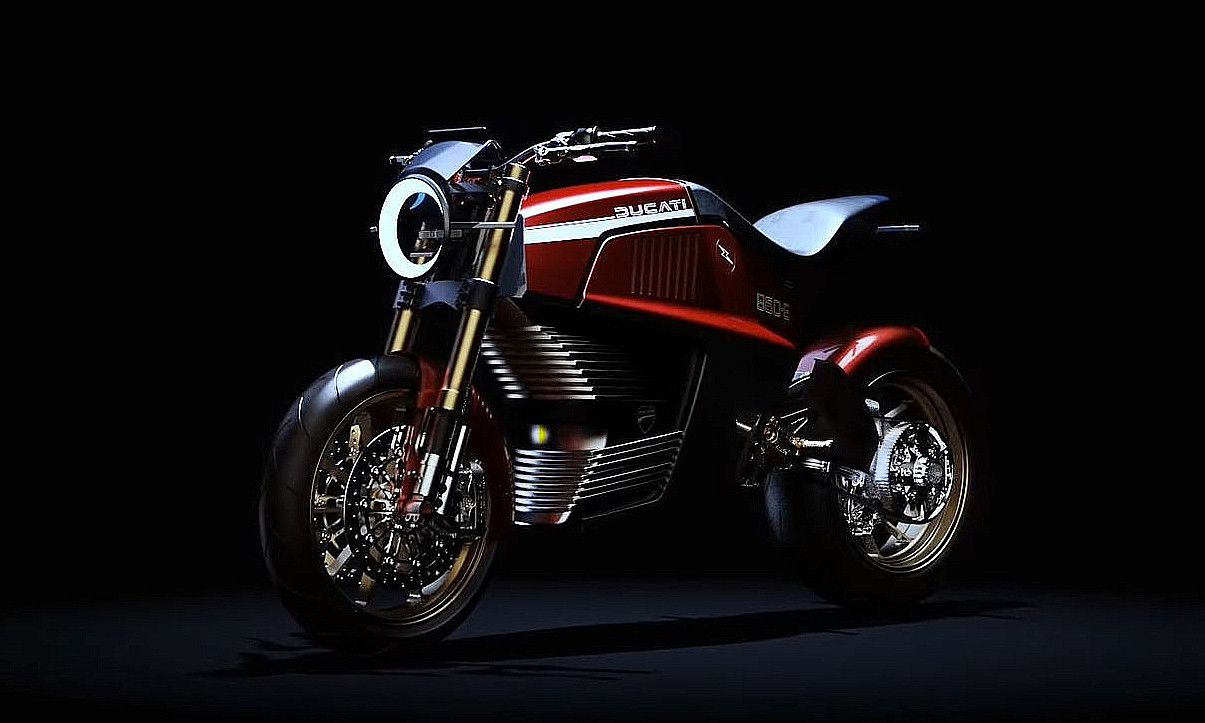 Italdesign Ducati electric concept motorcycle 860-E is inspired by the design firms 1974 860 GT.