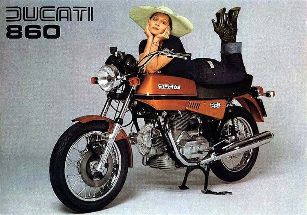 Ducati 1974 860 GT with female model