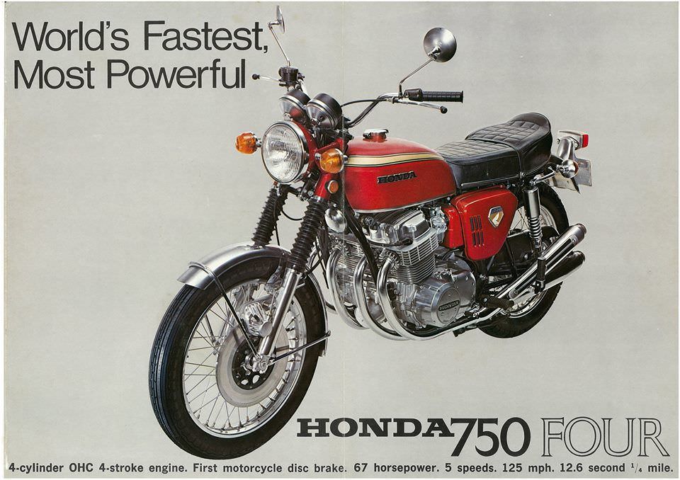 Honda magazine advertisement featuring the Honda CB750.